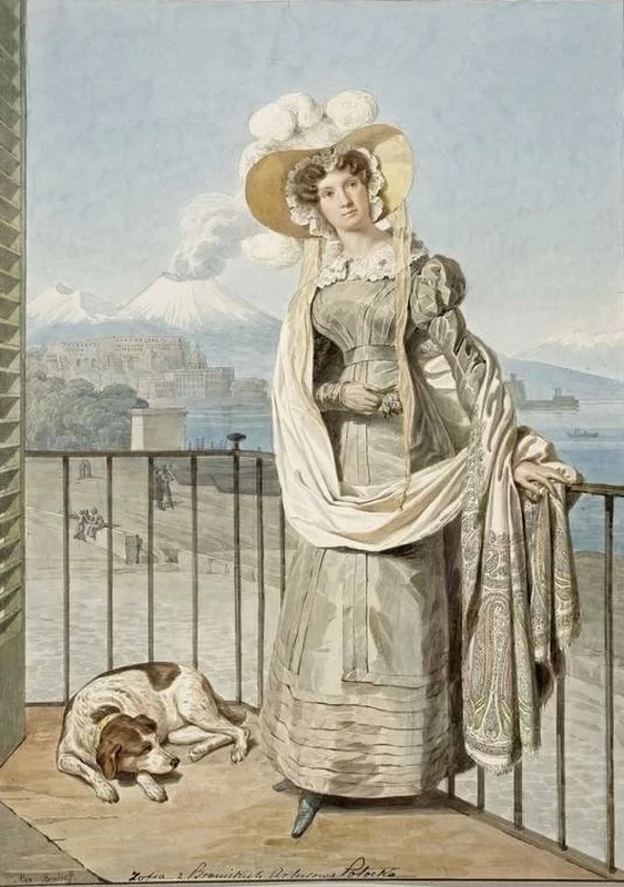 Ritratto di Zofia Arturowa Potocka nata Branicka sullo sfondo di Napoli e del Vesuvio - Museo Nazionale di Varsavia